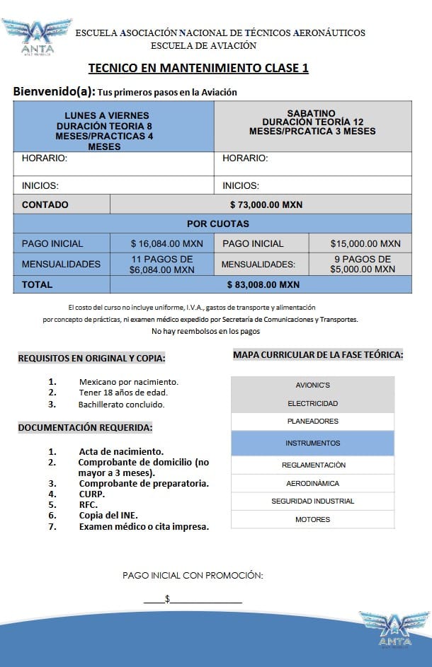 Precio TMC Técnico En Mantenimiento Aéronautico